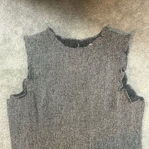 Loft Ruffle Sleeveless dress grey